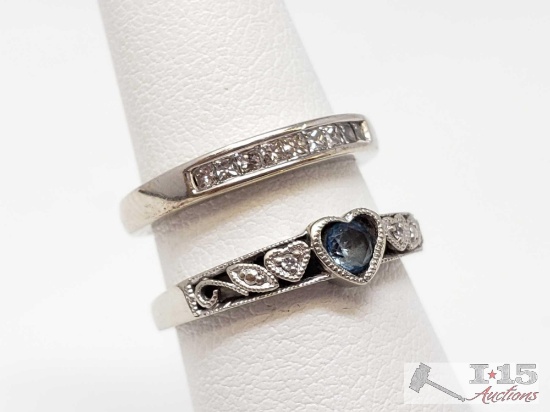 10k Gold Diamond Band and Ring with Accent Diamonds, 4.6g