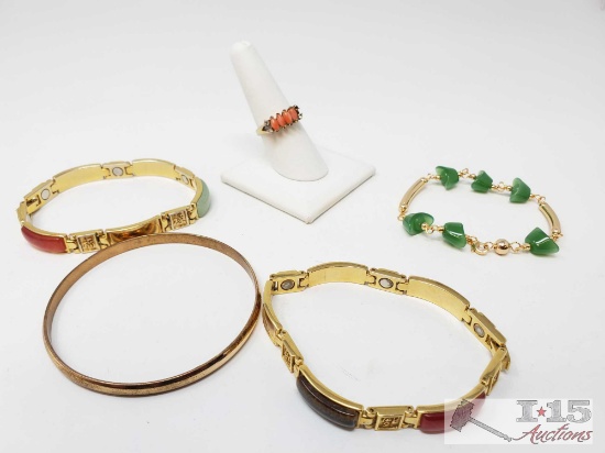 10k Gold Bracelets and Ring 69.5g