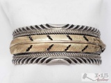 Mark Yazzie Vintage Intricate Leaf Overlay Cuff, 65.6g