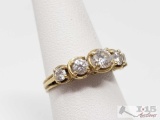 14k Gold Diamond Ring, 2.9g
