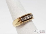 14k Gold Diamond Band, 6.1g