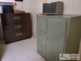 Two vintage steel file cabinets