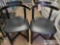 Two Leather Cushion Black chairs with back supports