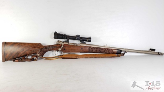 Interarms Mark X Bolt Action .416 Taylor Rifle, with Scope, Leather Strap, and Booklet
