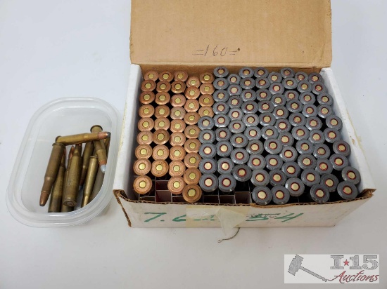 Approx. 128rds. Of Apparent Reloaded Ammo in 3030 Win, 270 Win, 7.62