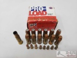Approx 32rds. Of .44 Rem Mag, approx 8rds. Of .22 ammo, .30-30 Casing