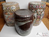 Three Decor Barrels with Intricate Details