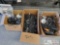 Three boxes of various cords, security camera equip., and more!