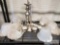 Metal Lighting Fixture w/ six glass shades