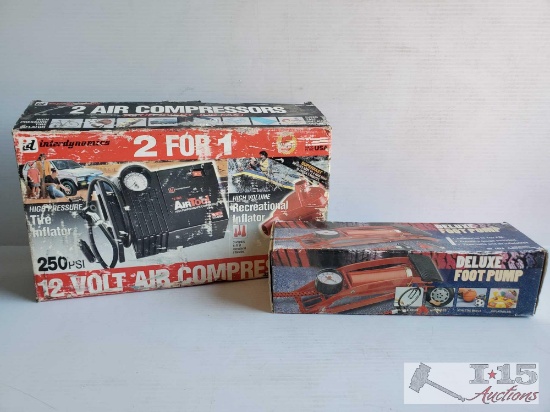 12 Volt Air Compressor and Deluxe Foot Pump
