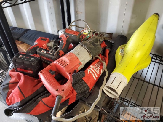 Milwaukee Tools w/ Bag and Ryobi Electric Leaf Blower
