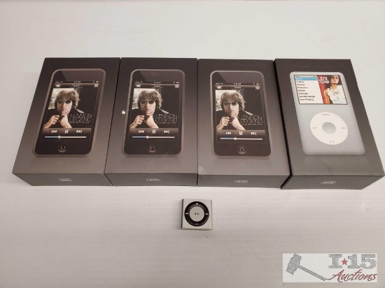 Three Ipod Touchs, One Ipod Classic, one Ipod Shuffle