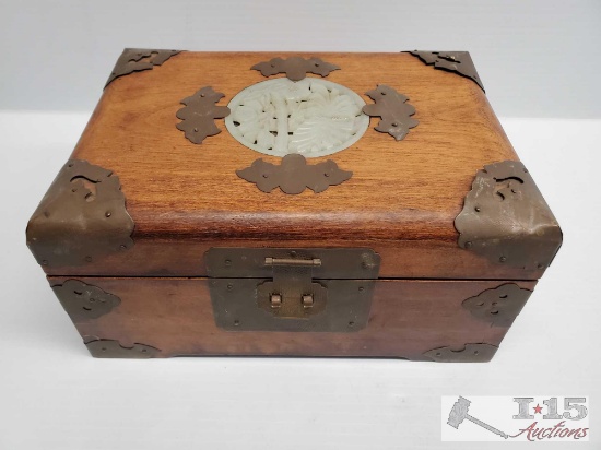 Chinese Wood Jewelry box w/ organizer tray