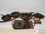 Cast iron Pans, knives and Chinese Baoding Iron Balls