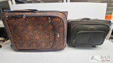 American Flyer Floral Elephant Print Luggage Case and Samsonite Rolling Luggage
