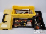 Tool Box with Three Compartments and Misc tools