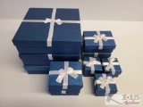 Ten Various Sized Jewelry Boxes w/ Ribbon Bows