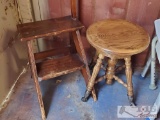 Wooden Step Stool and Rolling Stool