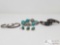 Vintage lot of Sterling Silver and turquoise Native American Old Pawn Jewelry