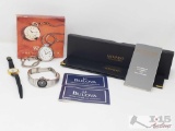 Pocket Swiss Watch, Anne Klein Watch, Custom Watch, Movado Watch Case and 2 Bulova Watch Owners