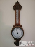 Vintage Aneroid Barometer & Thermometer