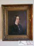 Framed Portrait Oil on Board 18th Century