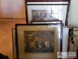 Lot of 10 pieces of framed and unframed artwork