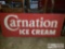 Carnation Ice Cream Steel Sign with Wood Frame