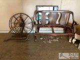 Vintage Wooden Plow in Pieces with Love Seat Frame
