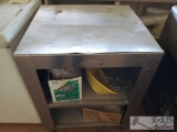 AHT Freezer, Framer Bros Coffee Stainless Steel Table, and Phillips Fridge with Display Top