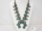 Native American Sterling Silver Turquoise Necklase, 171.4