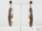 Zuni Authentic Handmade Native American Sterling Silver Coral Earrings, 13g