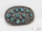 Sterling Silver Native American Turquoise Belt Buckle, 50.4
