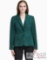 Calvin Klein Womens Faux Suede Business One-Button Blazer Green, Size 10