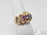 14k Gold Birthstone Ring, 4.2