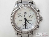 Guaranteed Authentic Tag Mother of Pearl Wristwatch with Diamond Bezel ,103.3