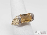 10k Gold Topaz Ring, 1.7g