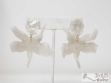 Beautiful Mother of Pearl Lele Sadoughi Earrings, 11.2g