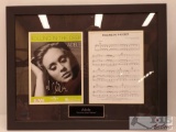 Framed Autographed Adele Sheet Music with COA