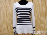 International Concepts White and Black Striped Shirt, Size XL