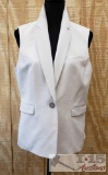 White One Button Vest,