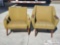 2 Green Fabric Accent Chairs