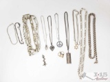 10 Sterling Silver Necklaces and Pendants, 294.6g