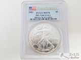 .999 Fine Silver 2011 $1 Walking Liberty 1oz Coin 25th Anniversary - PCGS Graded