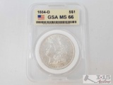 1884-O Morgan Silver Dollar - GSA Graded