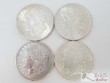 Four 1921 Morgan Silver Dollars