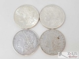 Four 1921 Morgan Silver Dollars