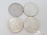 Four 1921 Morgan Silver Dollars