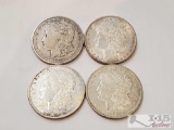 1898 and Three 2921 Morgan Silver Dollars