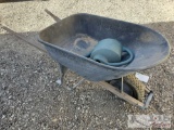 Wheel Barrel with Plastic Watering Can